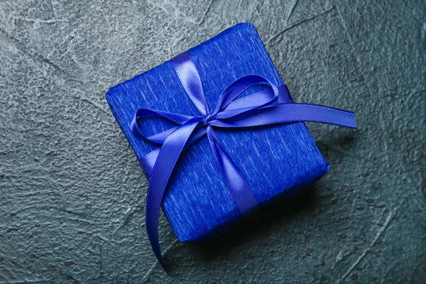 Schöne Weihnachts Geschenk Box Auf Schwarzem Hintergrund — Stockfoto