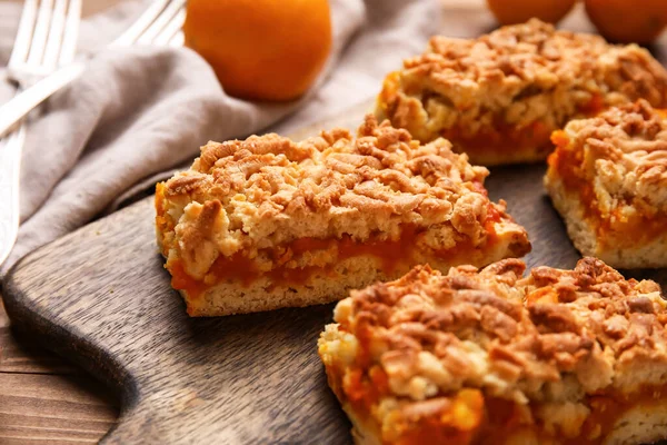 Pieces Tasty Pumpkin Pie Table Closeup — Stock Photo, Image