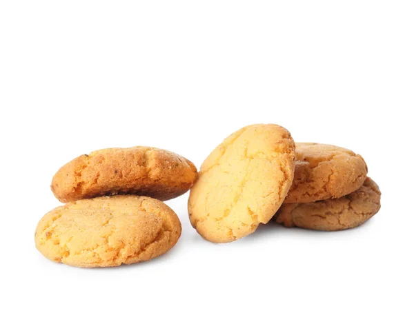 Deliziosi Biscotti Fatti Casa Sfondo Bianco — Foto Stock