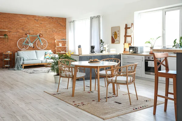 Studio Appartement Met Moderne Keuken — Stockfoto