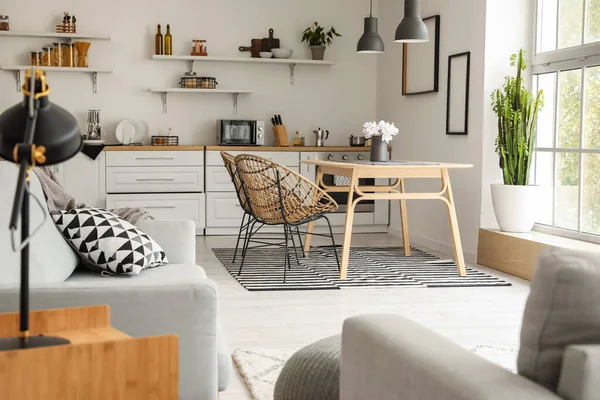 Studio Appartement Met Moderne Keuken — Stockfoto