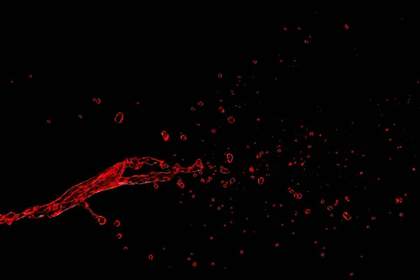 Splash Του Κόκκινου Υγρού Μαύρο Φόντο — Φωτογραφία Αρχείου