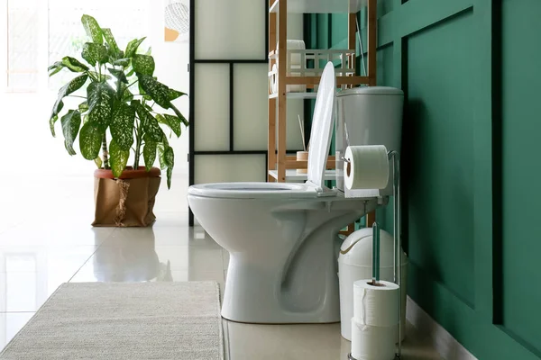 Toilet Mangkuk Interior Kamar Kecil Modern — Stok Foto