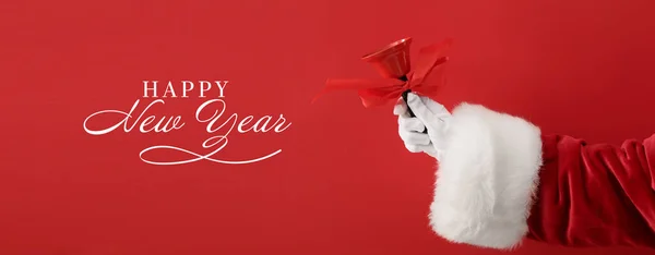 Beautiful Greeting Card Happy New Year Celebration Santa Claus Holding — Stock Photo, Image