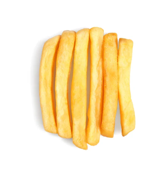 Smaklig Franska Pommes Frites Vit Bakgrund — Stockfoto