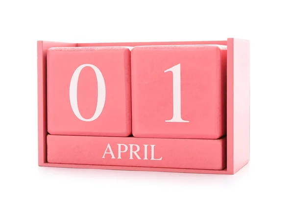 Kalender Med Datum För April Fools Day Vit Bakgrund — Stockfoto