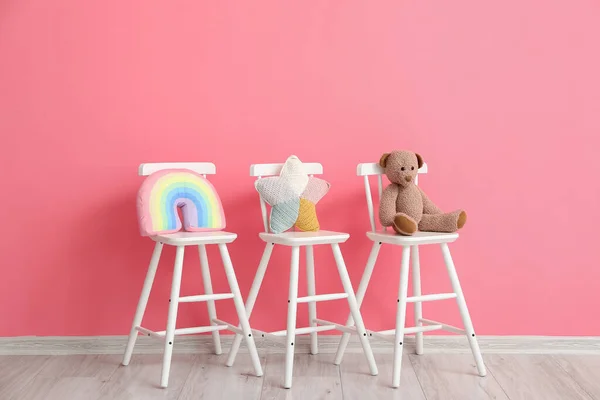Chairs Cute Toys Color Wall Room — Stock Photo, Image