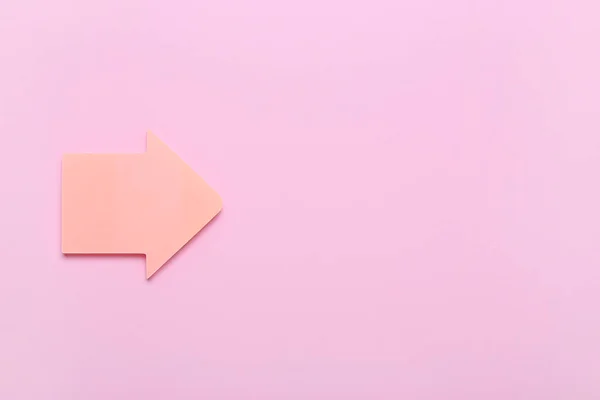 Sticky Note Papers Shape Arrow Pink Background — Stock Photo, Image