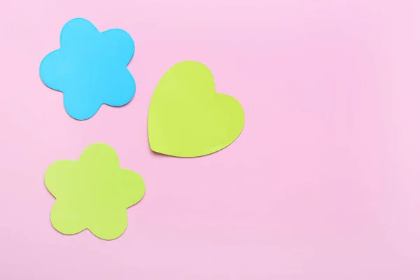 Different Sticky Notes Pink Background — Stock Photo, Image