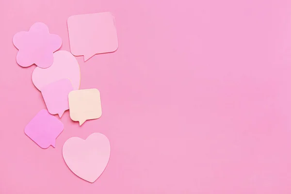 Different Sticky Notes Pink Background — Stock Photo, Image