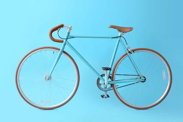 蓝色背景的现代自行车 — 图库照片