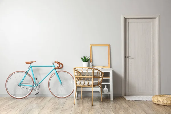 Modern Workplace Frame Bicycle Light Wall — Stock Photo, Image