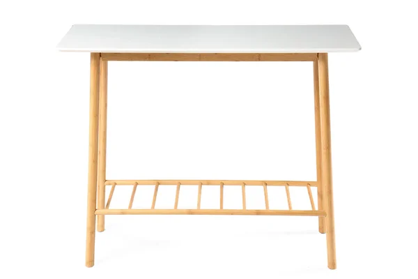 Moderner Tisch Isoliert Auf Weiß — Stockfoto