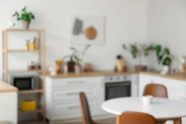 Interior Light Modern Kitchen Blurred View — Stock Photo, Image