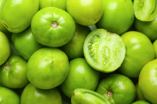 Färska Gröna Tomater Som Bakgrund Närbild — Stockfoto