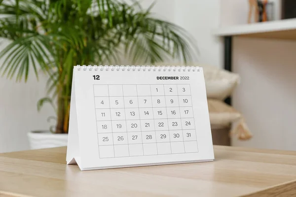 Paper Calendar December 2022 Table — Stock Photo, Image