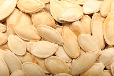 Arka plan olarak doğal kabak çekirdekleri, yakın plan