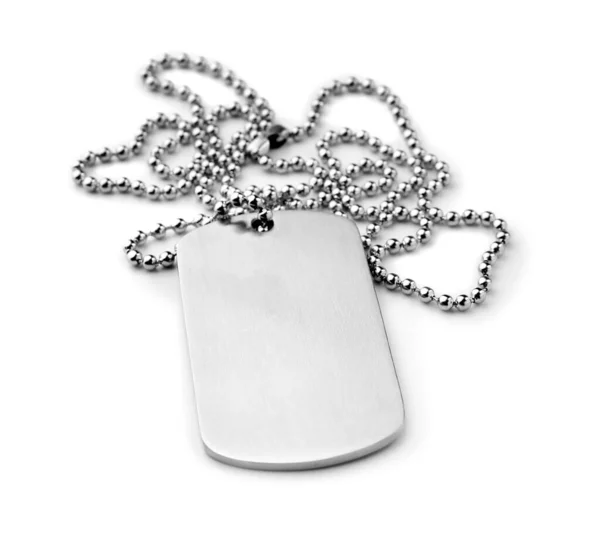 Military Dog Tag Isolated White — Stock Photo, Image