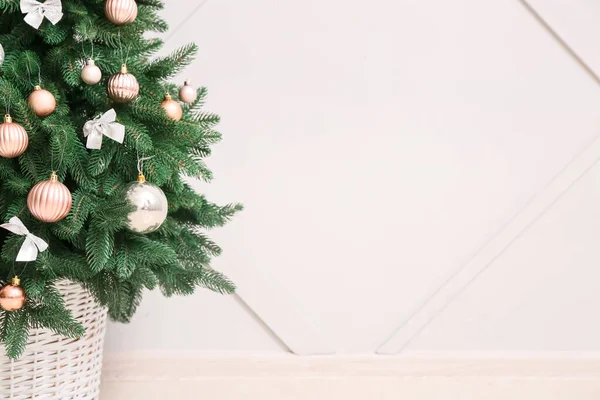 Beautiful Christmas Tree Light Wall Closeup — Stock Photo, Image