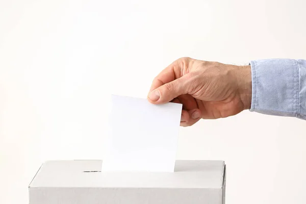 Voting Man Ballot Box — Stock Photo, Image