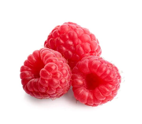 Tasty Ripe Raspberries White Background — Stock Photo, Image