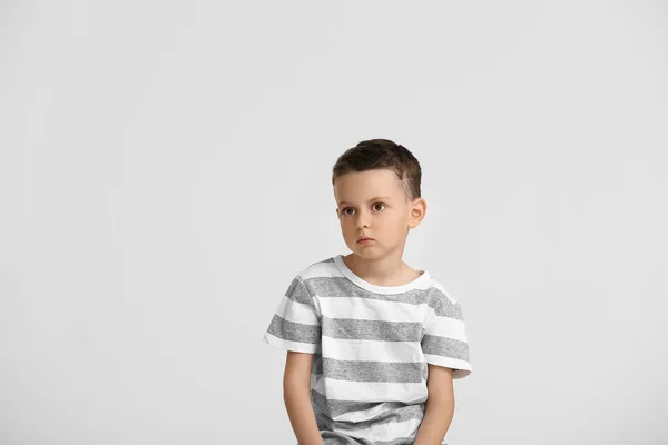 Portrait Cute Little Boy Light Background — Stock Photo, Image