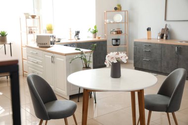 Çağdaş mutfağı olan stüdyo daire