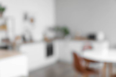 Modern mutfağın bulanık görüntüsü