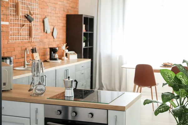 Studio Appartement Met Moderne Keuken — Stockfoto