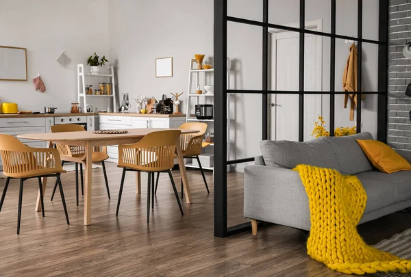 Modern Studio Appartement Met Keuken Interieur — Stockfoto