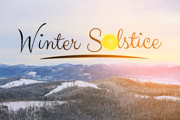 Belle Carte Vœux Pour Célébration Solstice Hiver — Photo