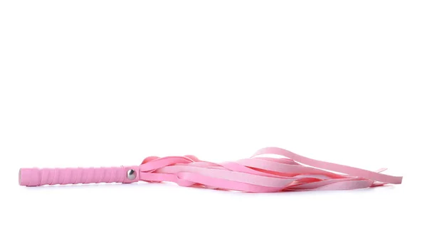 Roze Zweep Uit Sekswinkel Geïsoleerd Wit — Stockfoto