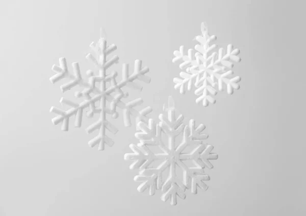 White Snowflakes Hanging Light Background — Stock Photo, Image