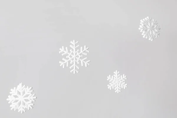 White Snowflakes Hanging Light Background — Stock Photo, Image