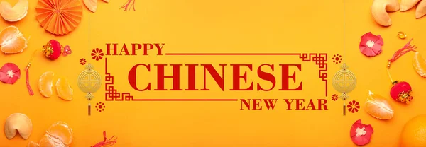 Belo Cartão Saudação Para Celebração Feliz Ano Novo Chinês — Fotografia de Stock