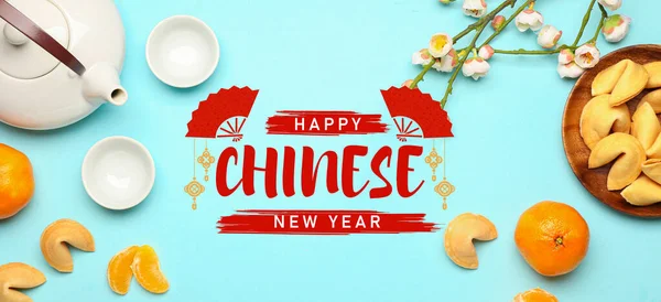 Όμορφη Ευχετήρια Κάρτα Για Happy Chinese — Φωτογραφία Αρχείου