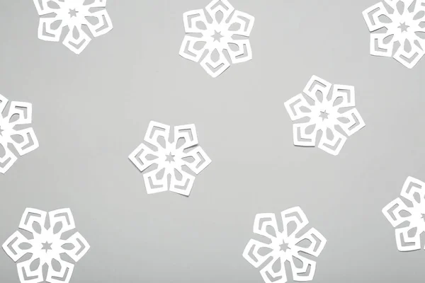 Beautiful Paper Snowflakes Light Background — Stock Photo, Image