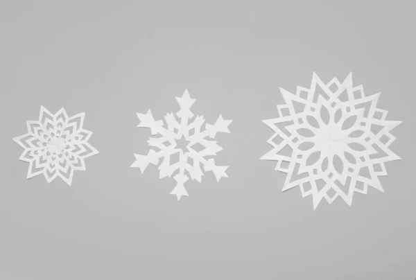 Beautiful Paper Snowflakes Light Background — Stock Photo, Image