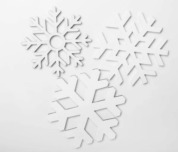 Beautiful Snowflakes White Background — Stock Photo, Image