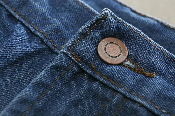Närbild Knappen Jeans — Stockfoto