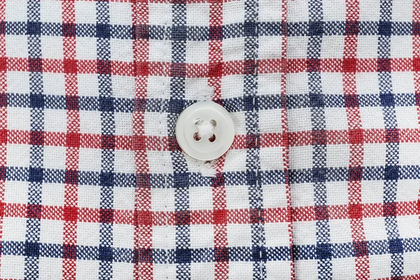 Вид Крупным Планом Кнопки Клетчатой Рубашке — стоковое фото
