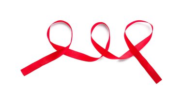 Beyaz arkaplanda Rd kurdelesi