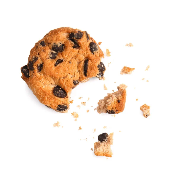 Galleta Rota Sobre Fondo Blanco — Foto de Stock