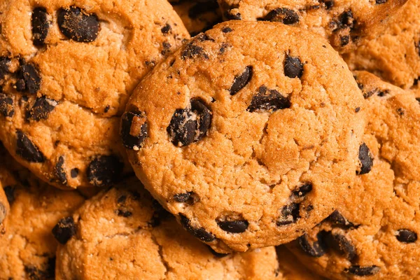 Tasty Chocolate Chips Cookies Closeup — Stock Photo, Image