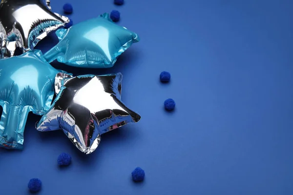 Όμορφα Διαφορετικά Μπαλόνια Μπλε Φόντο — Φωτογραφία Αρχείου
