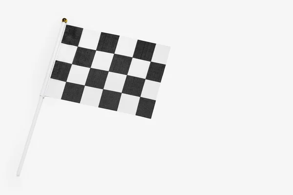 Σημαία Racing Λευκό Φόντο Κορυφαία Προβολή — Φωτογραφία Αρχείου