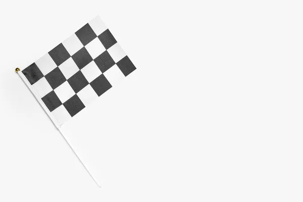 Σημαία Racing Λευκό Φόντο Κορυφαία Προβολή — Φωτογραφία Αρχείου
