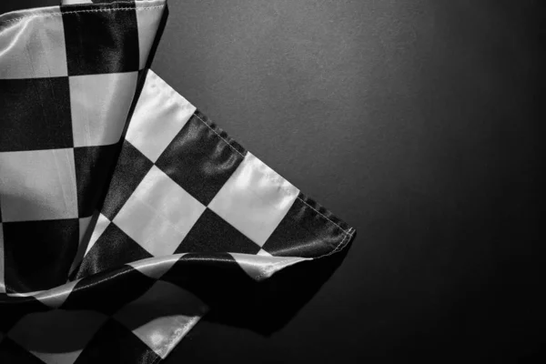 Racing Flag Black Background — Stock Photo, Image