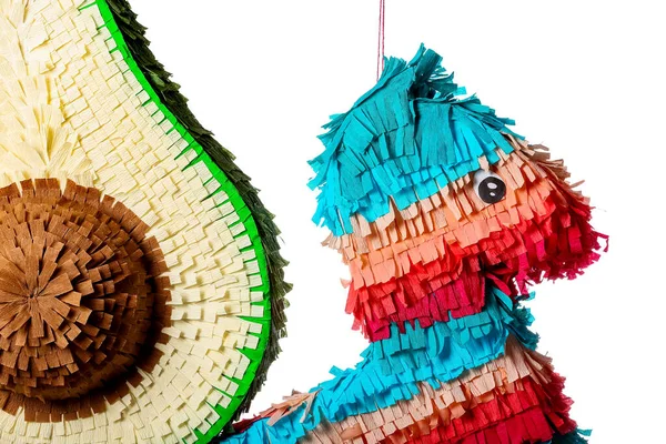 Kreative Mexikanische Pinatas Auf Weißem Hintergrund — Stockfoto