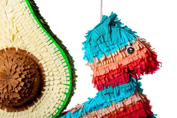 Pinatas Mexicanas Criativas Sobre Fundo Branco — Fotografia de Stock